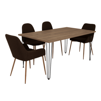 Combo Comedor Bomira, Miel, Chocolate y Café Claro, Incluye Comedor y 6 Sillas - VIRTUAL MUEBLES