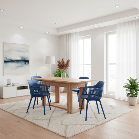 Juego de Comedor Marthoy · 4 Sillas · Azul