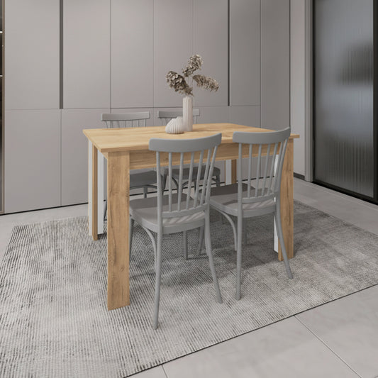 Juego de Comedor Terra · 4 Sillas · Gris Oscuro