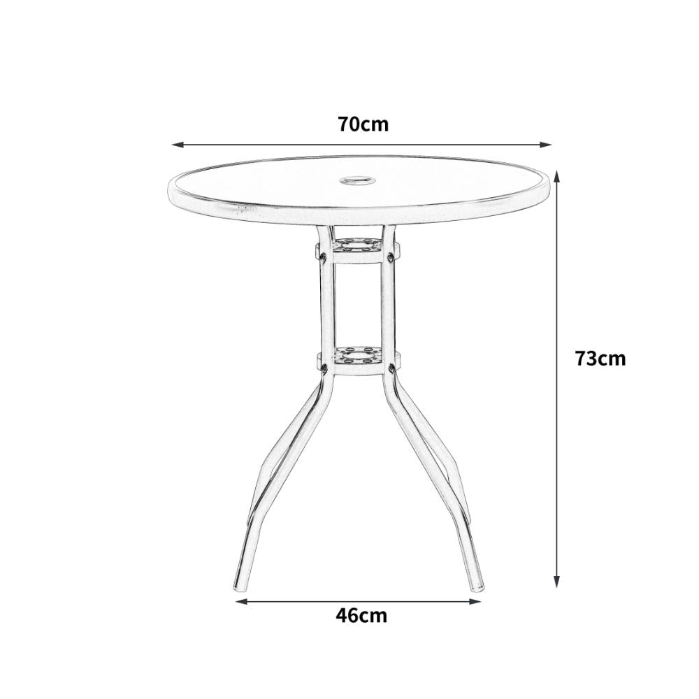 Comedor Exterior Balmot, Negro, diseño sencillo