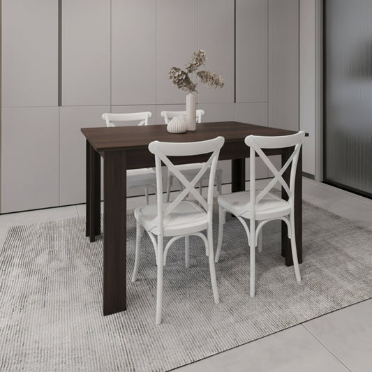 Juego de Comedor Espaz · 4 Sillas · Blanco