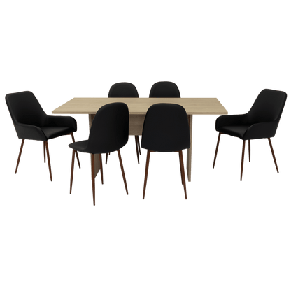 Combo Comedor Demby, Beige, Wengue y Café Claro, Incluye Comedor y 6 Sillas - VIRTUAL MUEBLES