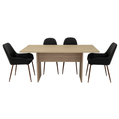 Combo Comedor Demby, Beige, Wengue y Café Claro, Incluye Comedor y 6 Sillas - VIRTUAL MUEBLES
