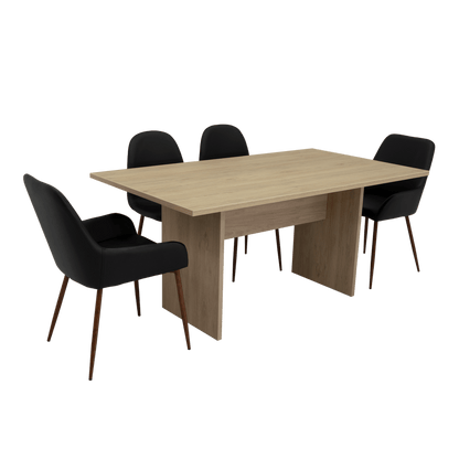 Combo Comedor Demby, Beige, Wengue y Café Claro, Incluye Comedor y 6 Sillas - VIRTUAL MUEBLES