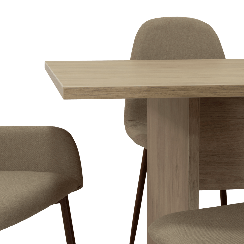 Combo Comedor Demby, Beige, Café Claro y Chocolate, Incluye Comedor y 6 Sillas - VIRTUAL MUEBLES