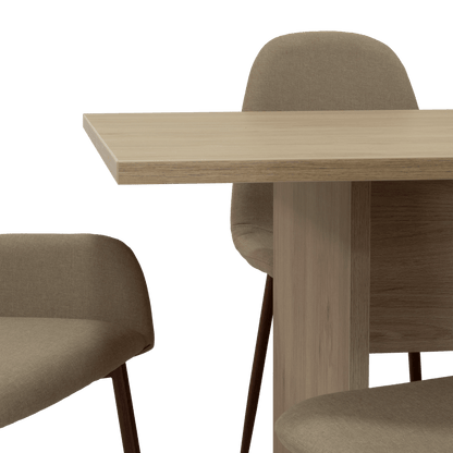 Combo Comedor Demby, Beige, Café Claro y Chocolate, Incluye Comedor y 6 Sillas - VIRTUAL MUEBLES
