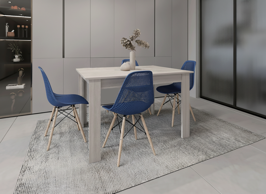 Juego de Comedor Brotew · 4 Sillas · Azul