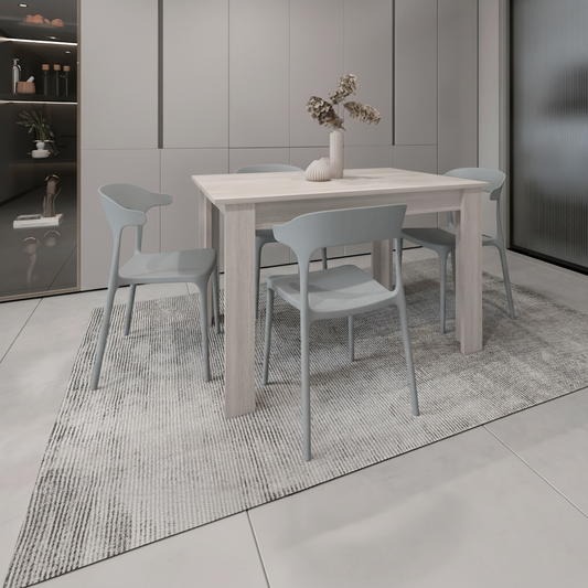 Juego de Comedor Daymon · 4 Sillas · Gris