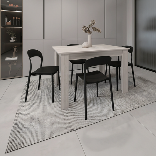 Juego de Comedor Ergotex · 4 Sillas · Negro