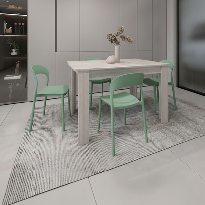 Juego de Comedor Gaska · 4 Sillas · Verde Oliva