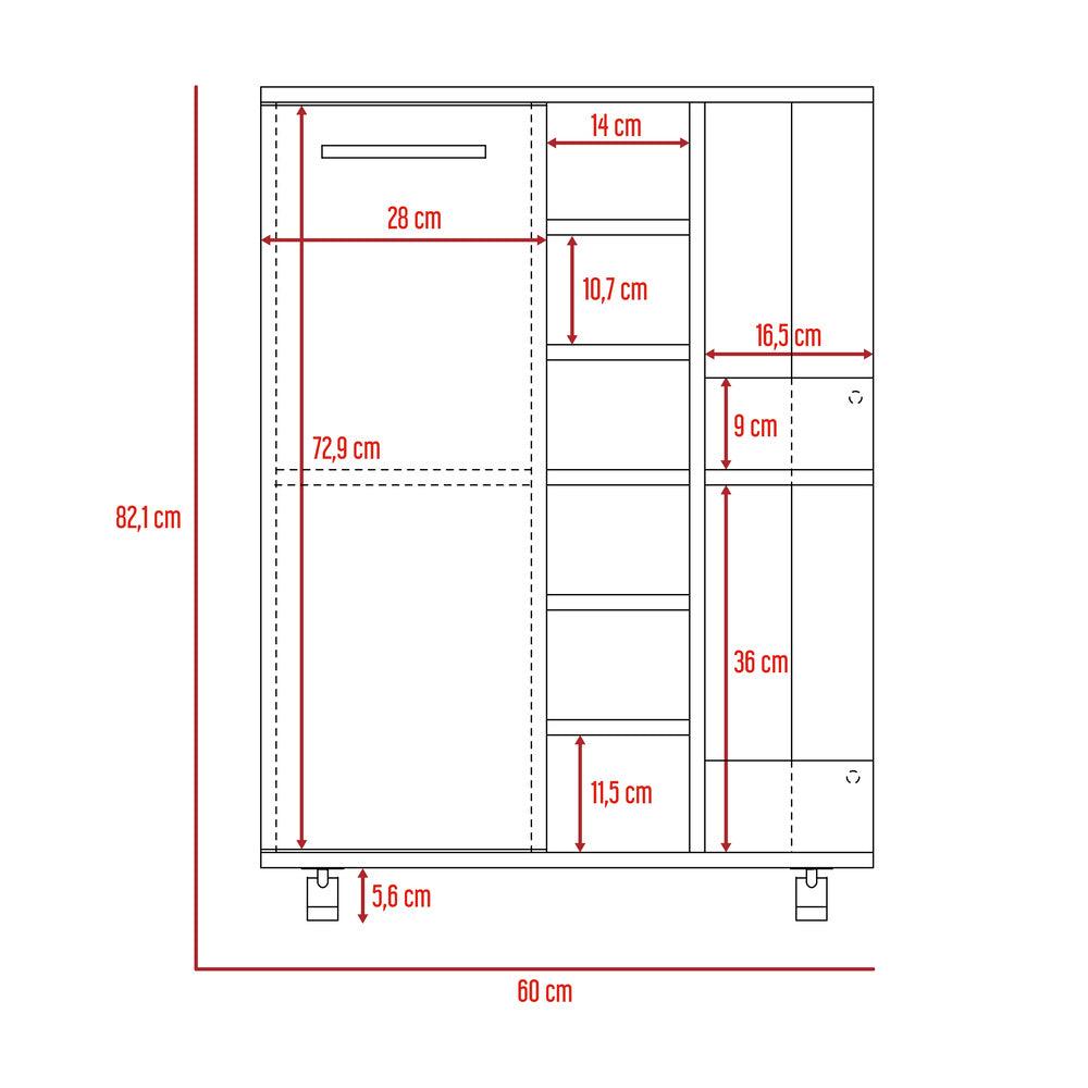 Bar Movible Argus, Wengue, con rodachines - VIRTUAL MUEBLES