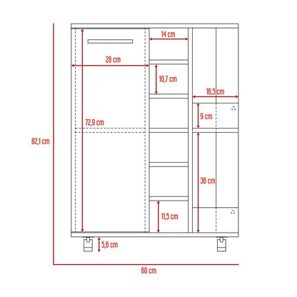 Bar Movible Argus, Wengue, con rodachines - VIRTUAL MUEBLES