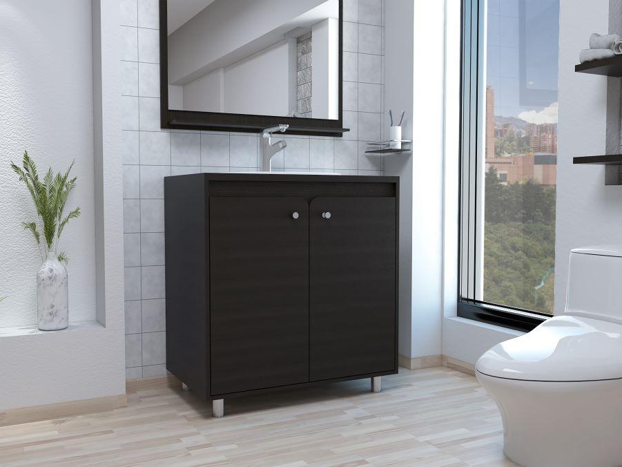 Mueble Lavamanos Rivere color Wengue para Baño.