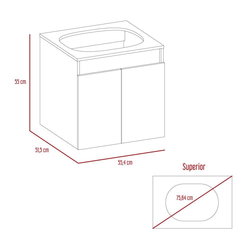 Mueble Lavamanos Orus color Wengue para Baño.