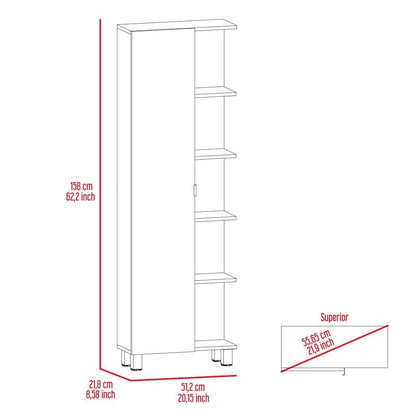 Mueble Esquinero Arán Wengue color con variedad de entrepaños ZF para Baño.