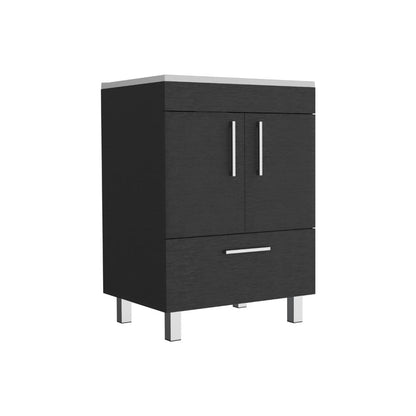 Mueble Lavamanos Homer, Wengue, con Un Cajón y Dos Puertas Batientes