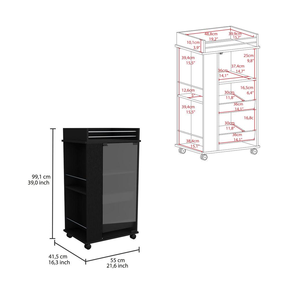 Bar Spirit, Wengue, con Amplios Espacios Para Ubicar Copas y Botellas ZF - VIRTUAL MUEBLES