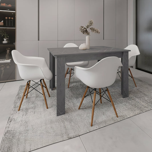 Juego de Comedor Gold · 4 Sillas · Blanco