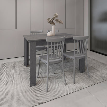 Juego de Comedor Lokur · 4 Sillas · Gris Oscuro