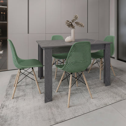 Juego de Comedor Habit · 4 Sillas · Verde Oliva