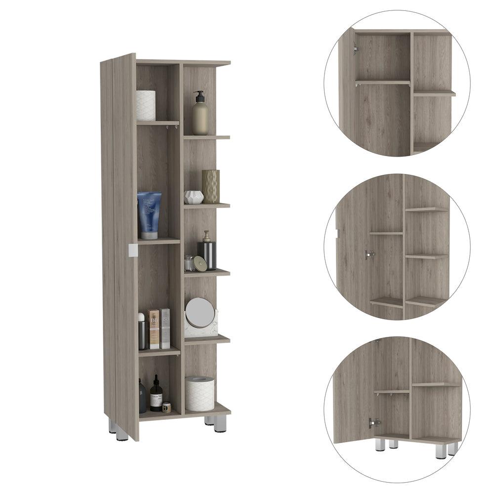 Mueble Esquinero Arán, Humo, con Variedad de Entrepaños ZF - VIRTUAL MUEBLES