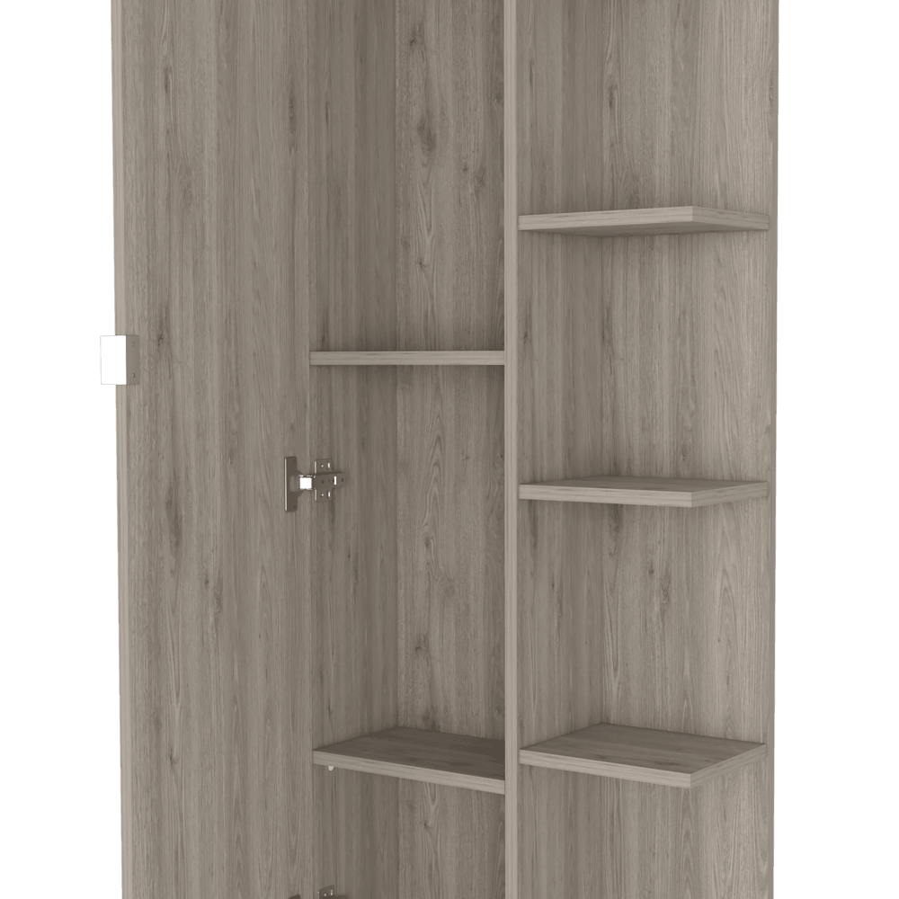 Mueble Esquinero Arán, Humo, con Variedad de Entrepaños ZF - VIRTUAL MUEBLES