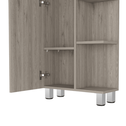 Mueble Esquinero Arán, Humo, con Variedad de Entrepaños ZF - VIRTUAL MUEBLES