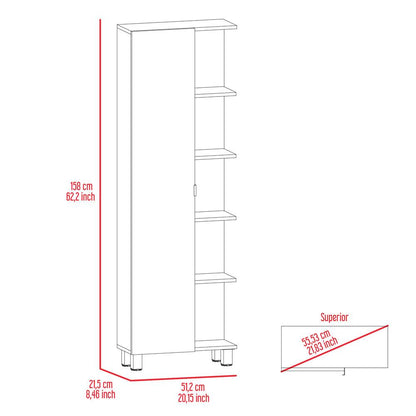 Mueble Esquinero Arán, Humo, con Variedad de Entrepaños ZF - VIRTUAL MUEBLES