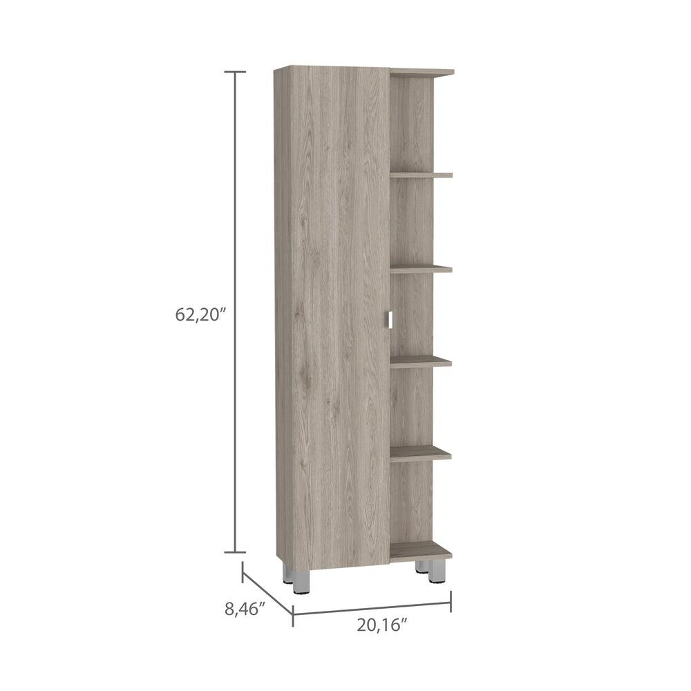 Mueble Esquinero Arán, Humo, con Variedad de Entrepaños ZF - VIRTUAL MUEBLES