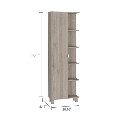 Mueble Esquinero Arán, Humo, con Variedad de Entrepaños ZF - VIRTUAL MUEBLES