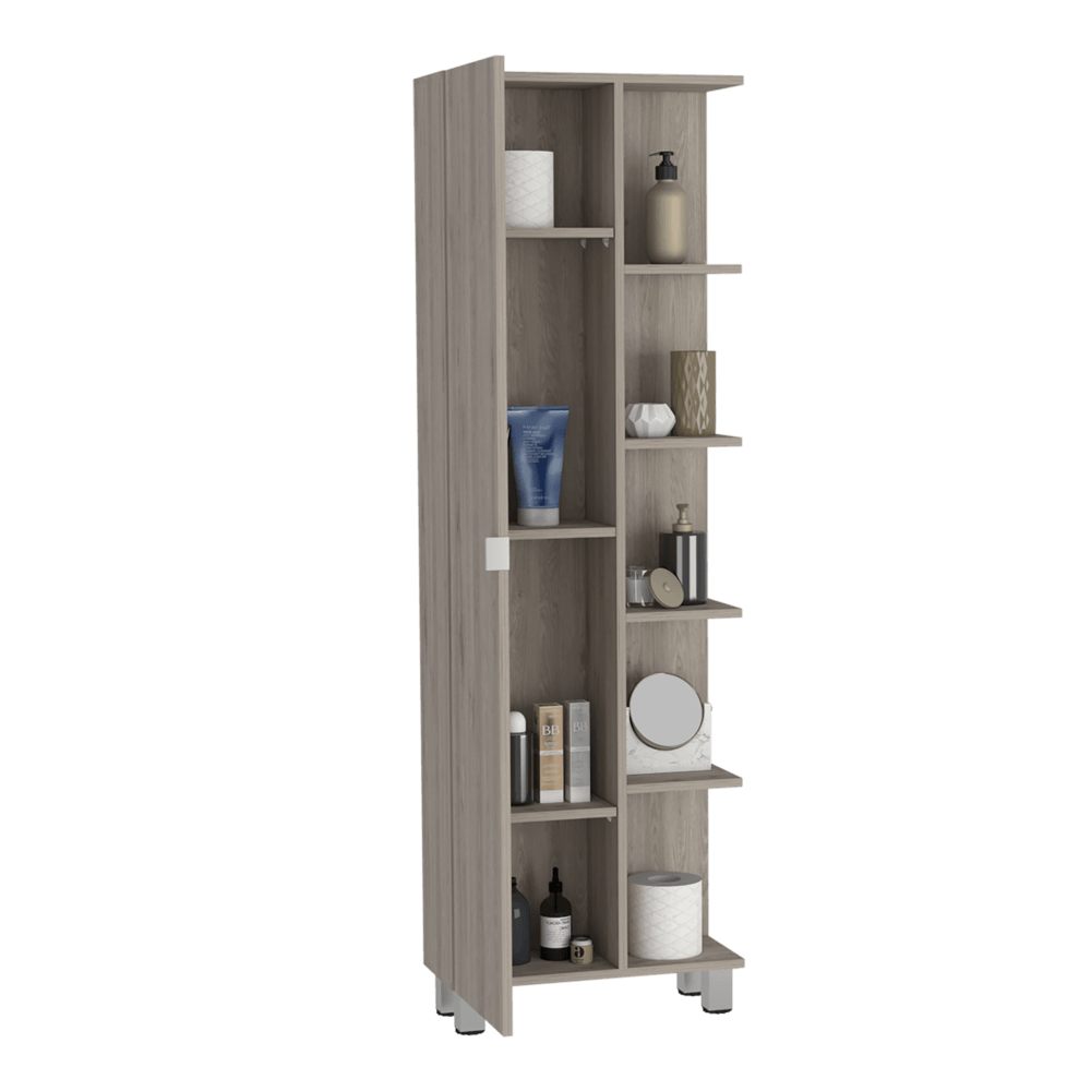 Mueble Esquinero Arán, Humo, con Variedad de Entrepaños ZF - VIRTUAL MUEBLES