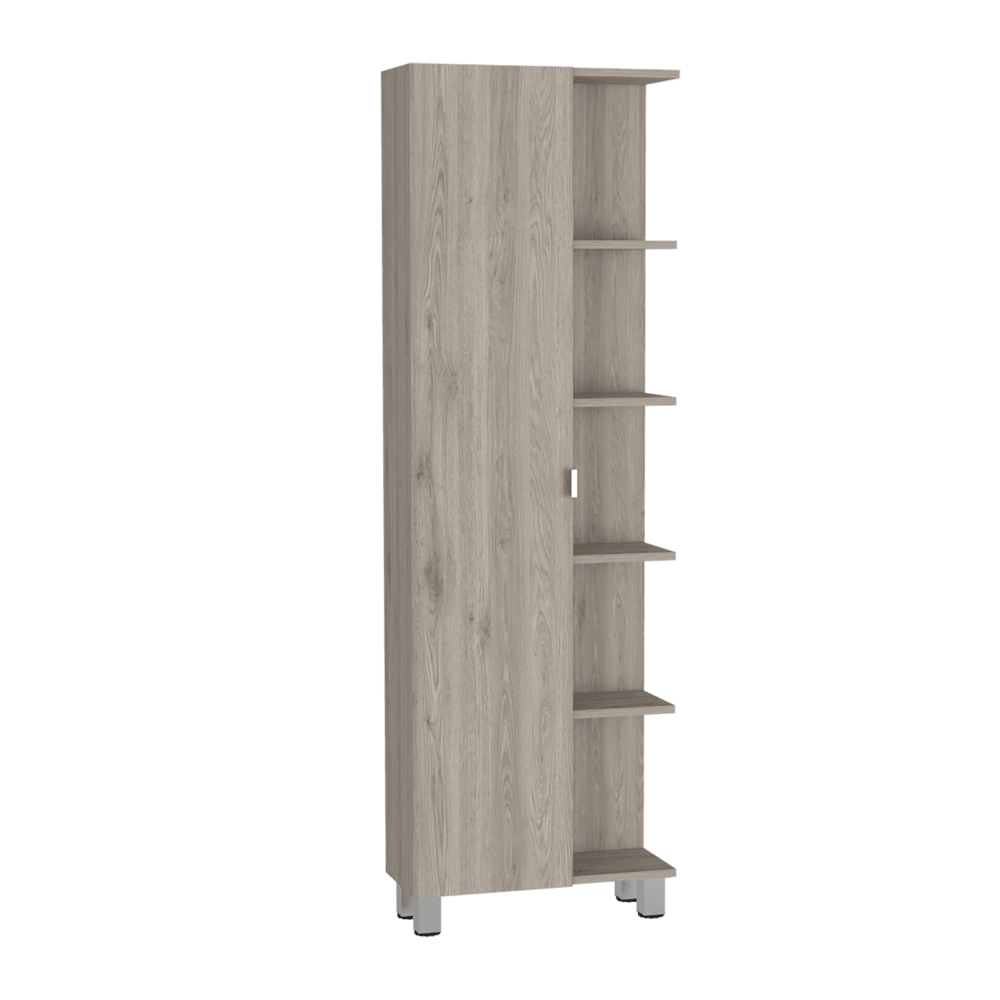 Mueble Esquinero Arán, Humo, con Variedad de Entrepaños ZF - VIRTUAL MUEBLES