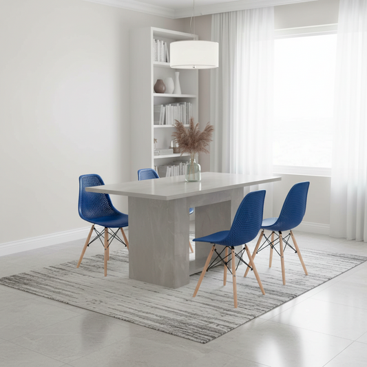 Juego de Comedor Rosa · 4 Sillas · Azul