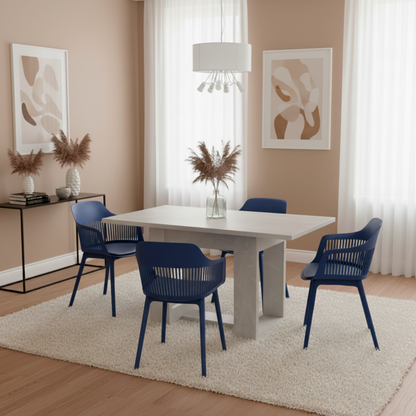 Juego de Comedor Keuv · 4 Sillas · Azul