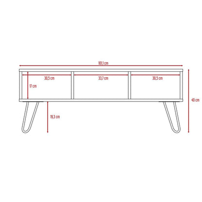 Mesa de Centro Vany, Miel y Plata Oscuro, con Amplio Espacio Para Elementos Decorativos y Patas de Acero ZF - VIRTUAL MUEBLES