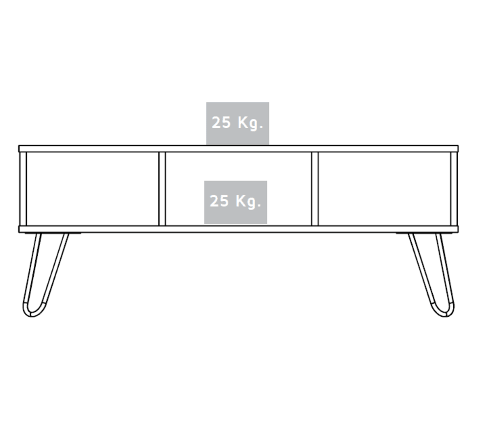 Mesa de Centro Vany, Miel y Plata Oscuro, con Amplio Espacio Para Elementos Decorativos y Patas de Acero ZF - VIRTUAL MUEBLES