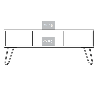 Mesa de Centro Vany, Miel y Plata Oscuro, con Amplio Espacio Para Elementos Decorativos y Patas de Acero ZF - VIRTUAL MUEBLES