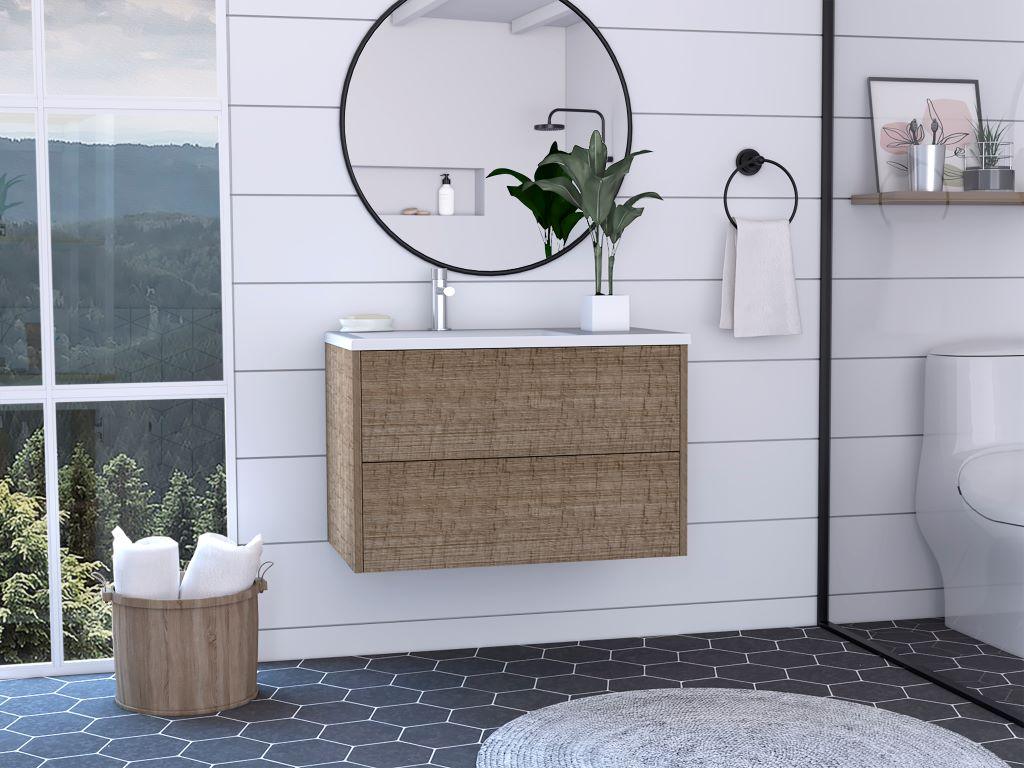 Mueble Lavamanos Nobú color Olmo para Baño.