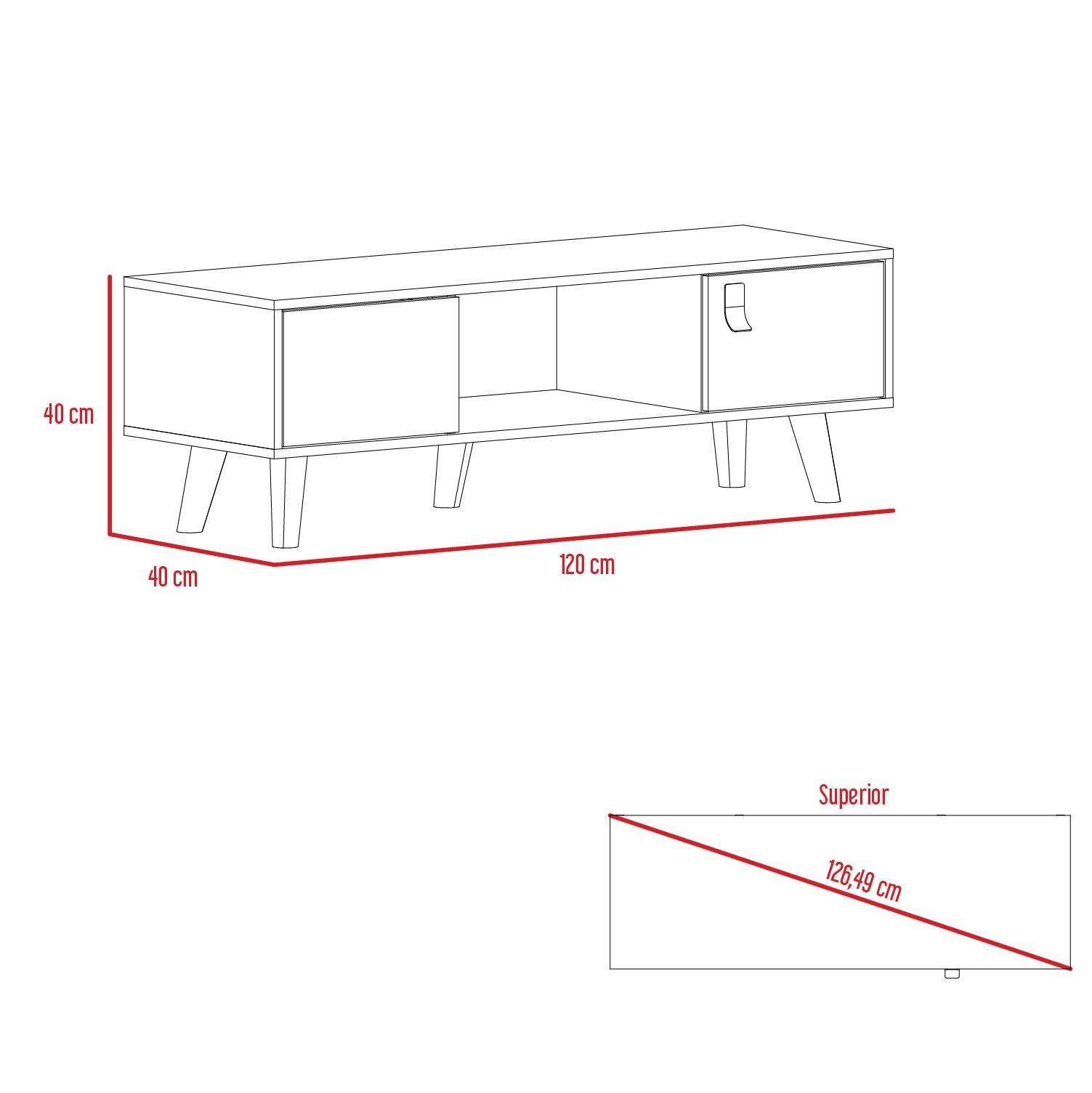 Mesa de Centro Mirabella, Cocoa, con un Cajón y Dos Puertas Batientes - VIRTUAL MUEBLES