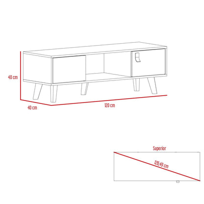 Mesa de Centro Mirabella, Cocoa, con un Cajón y Dos Puertas Batientes - VIRTUAL MUEBLES