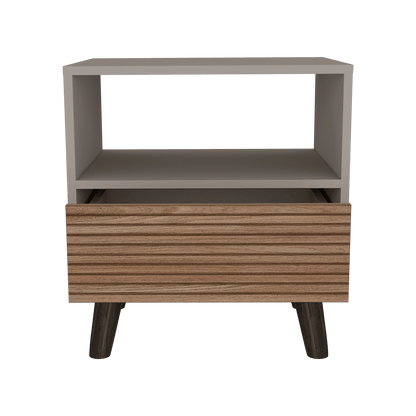 Mesa de Noche, Mirabella, Cocoa, con un Cajón y Amplio espacio para Almacenar Objetos - VIRTUAL MUEBLES