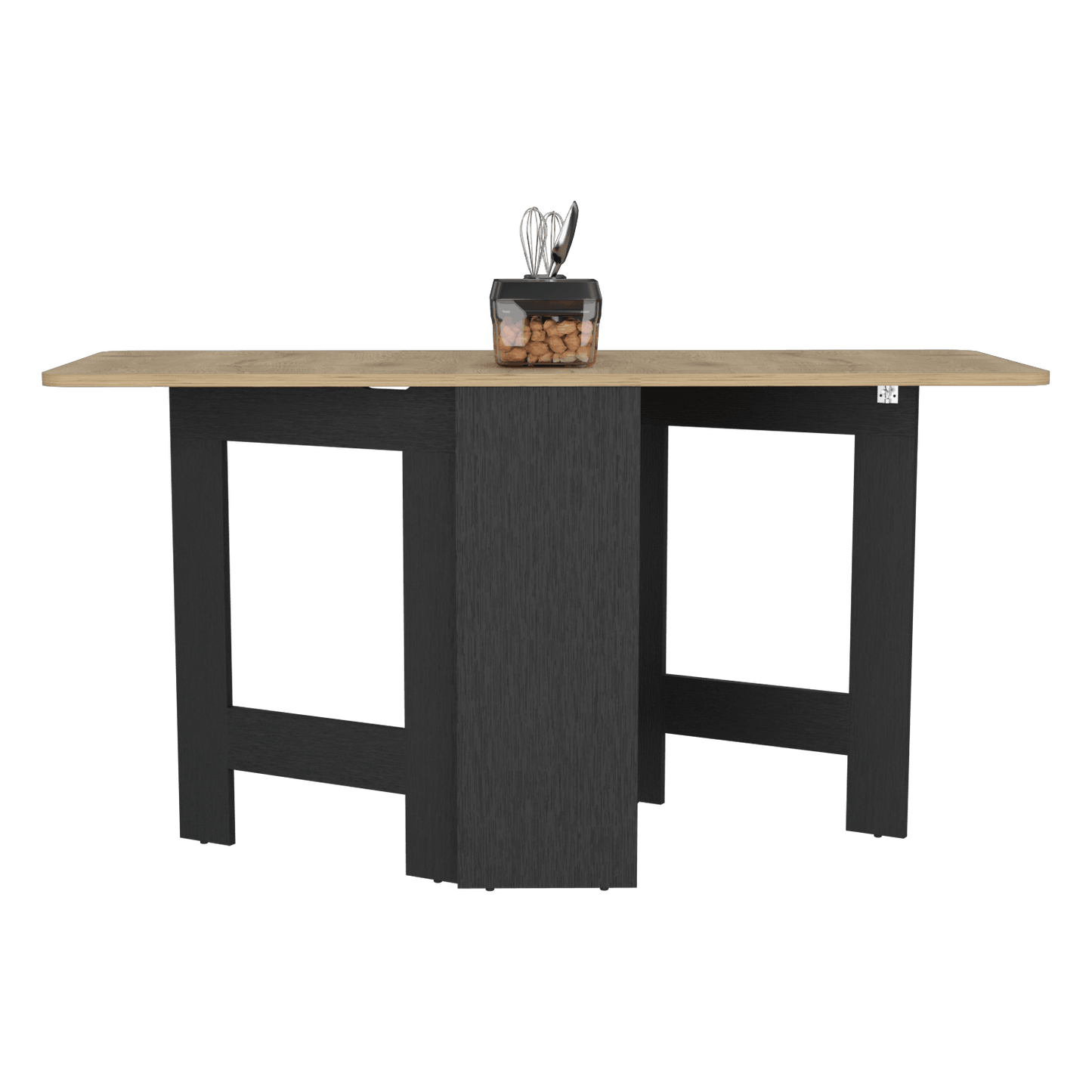 Mesa Auxiliar de Cocina Plegable Merida, Wengue y Macadamia, con Amplia Superficie - VIRTUAL MUEBLES