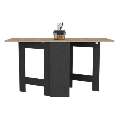 Mesa Auxiliar de Cocina Plegable Merida, Wengue y Macadamia, con Amplia Superficie - VIRTUAL MUEBLES