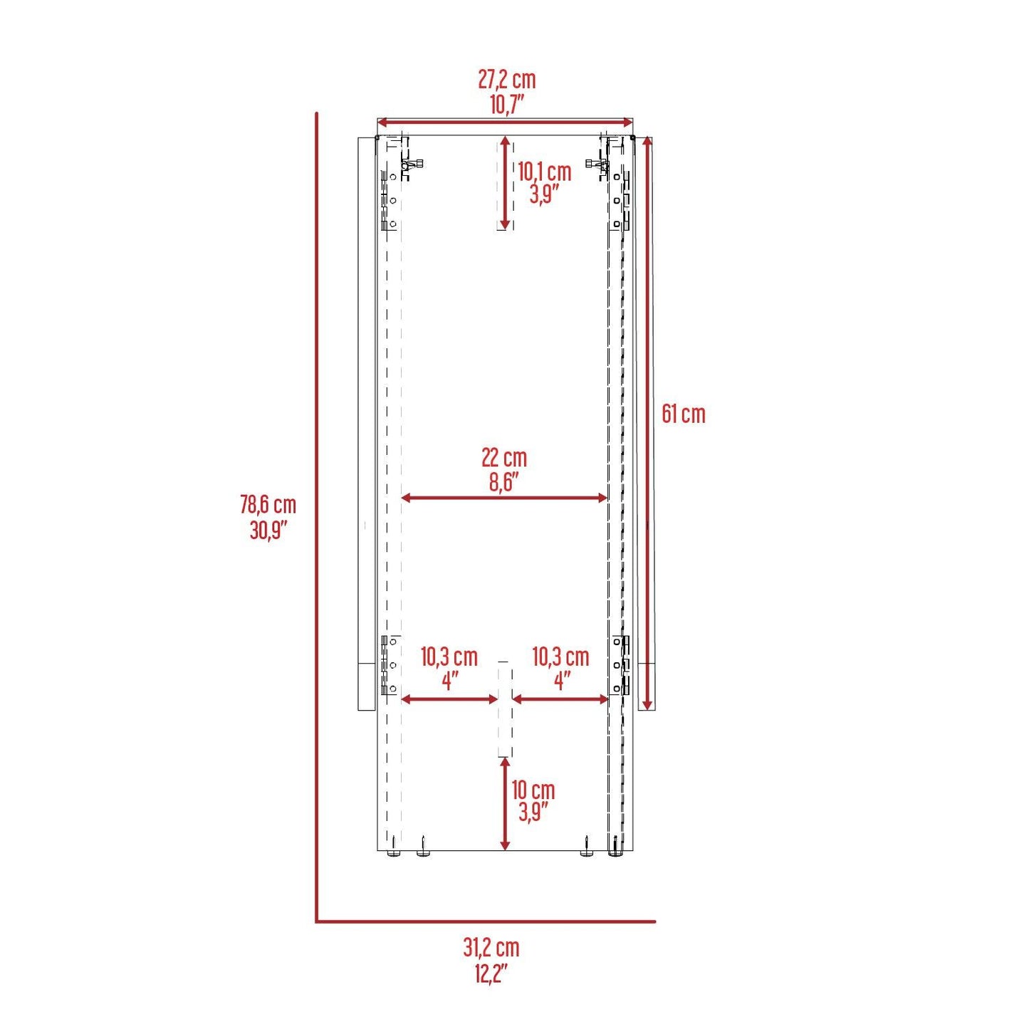 Mesa Auxiliar de Cocina Plegable Merida, Wengue y Macadamia, con Amplia Superficie - VIRTUAL MUEBLES