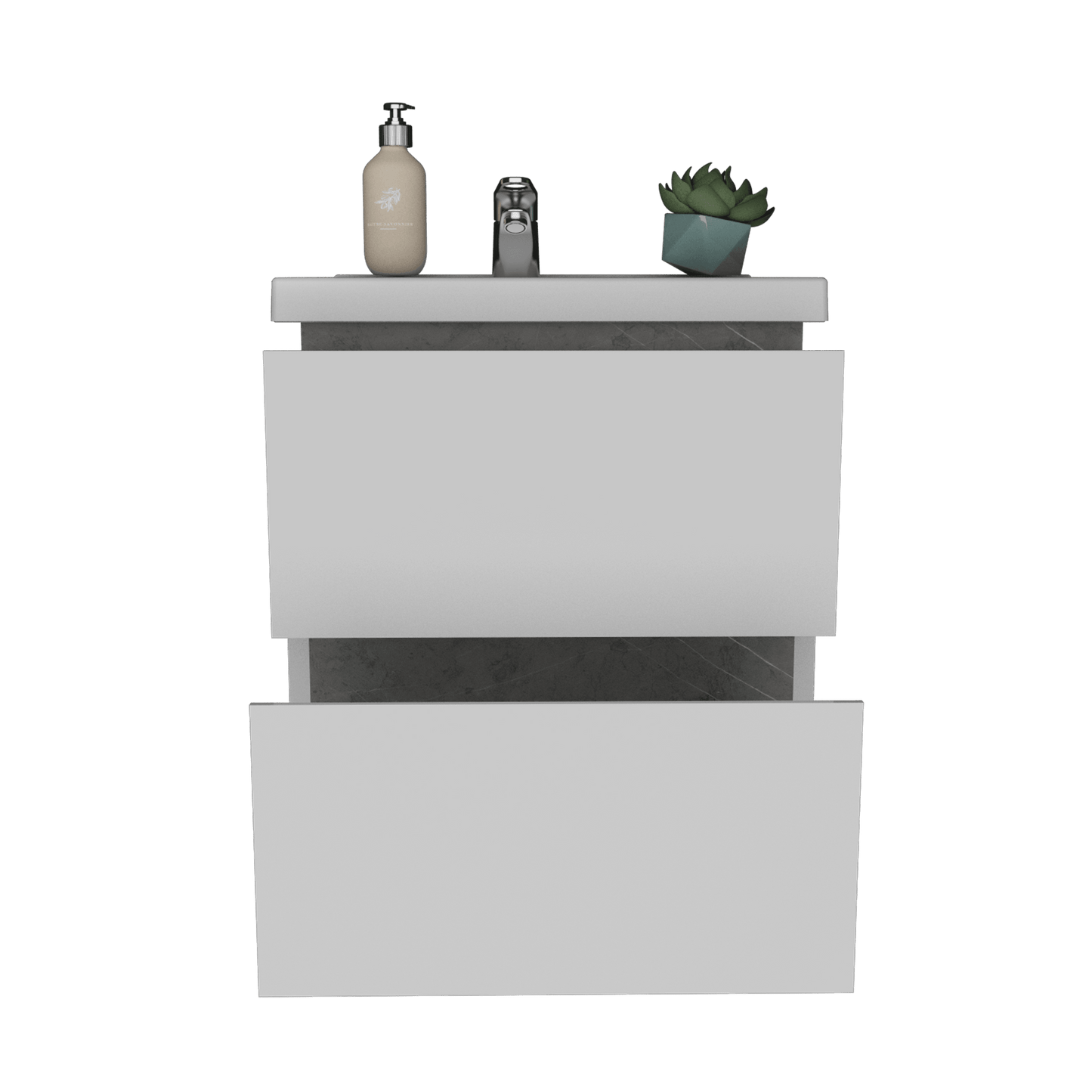 Mueble Lavamanos Pontus color Piedra y Gris para Baño.