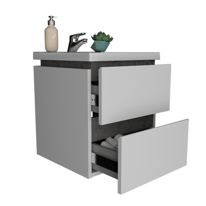 Mueble Lavamanos Pontus color Piedra y Gris para Baño.