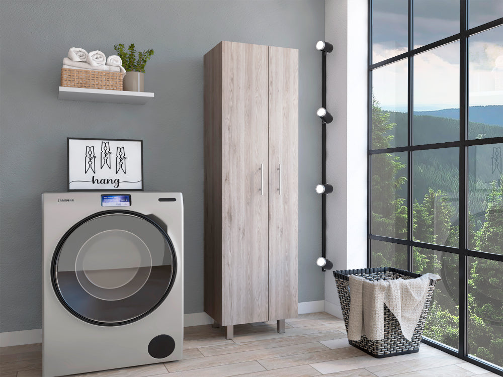 Mueble de Aseo Romana, Gris y Blanco, con Cinco Entrepaños Organizadores