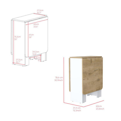 Mesa Auxiliar Galety, Blanco y Macadamia, Con Capacidad Para Seis Puestos ZF - VIRTUAL MUEBLES