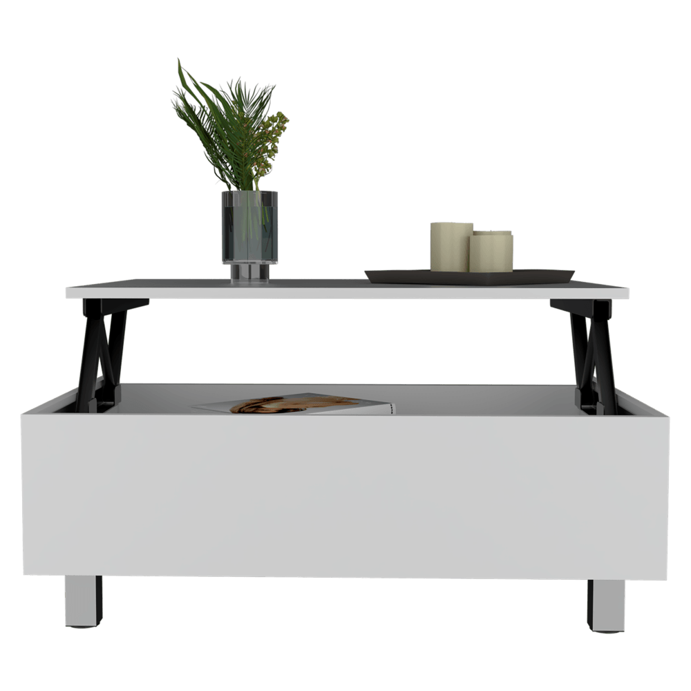 Mesa De Centro Albar Color Blanco Perla para Sala.