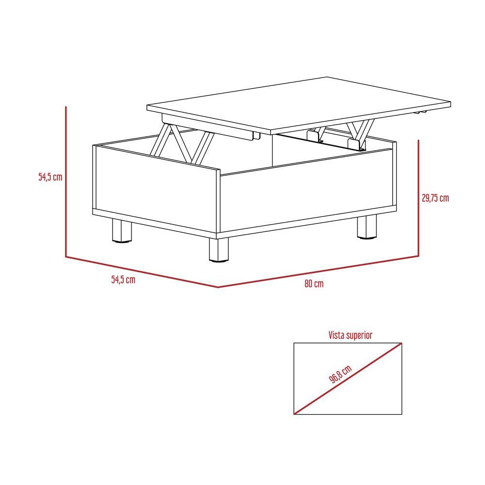 Mesa De Centro Albar Color Blanco Perla para Sala.